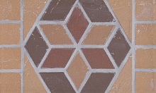Клинкерная Мозаика декор подступенок на сетке ЭкоКлинкер Flower Цветок 250*150*14 мм